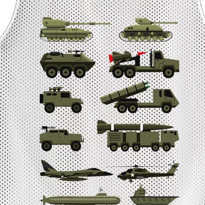 Military Vehicles Military Boy And Girl Tank Lover Mesh Reversible Basketball Jersey Tank