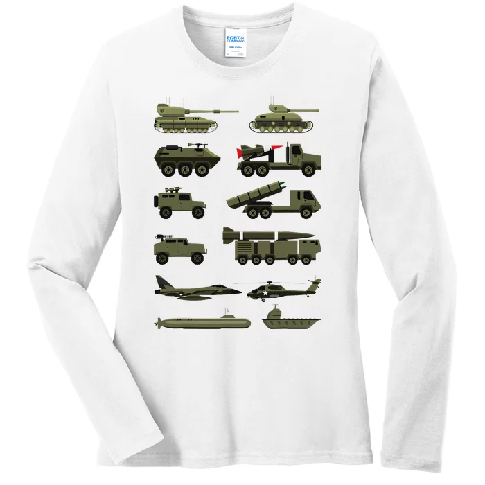 Military Vehicles Military Boy And Girl Tank Lover Ladies Long Sleeve Shirt