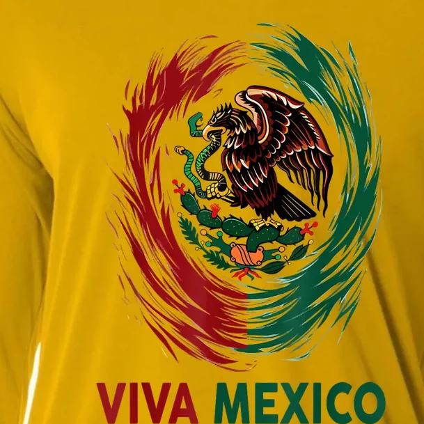 Mexican Viva Mexico Independence Day Flag Cooling Performance Long Sleeve Crew