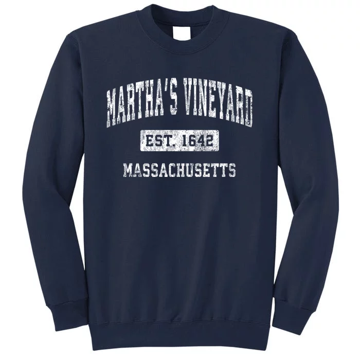 MarthaS Vineyard Massachusetts Vintage Established Sports Tall Sweatshirt