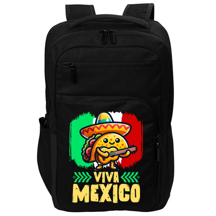 Mexican Viva Mexico Independence Day Flag Cute Taco Impact Tech Backpack