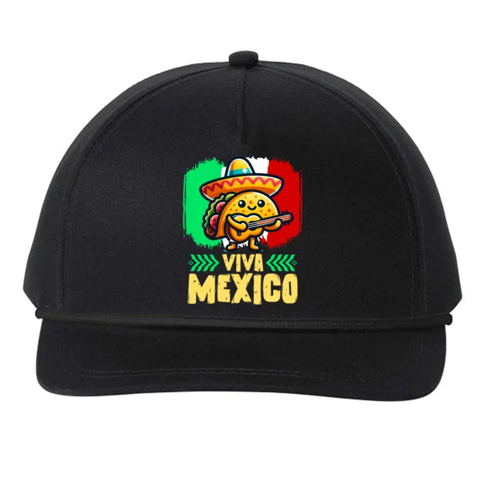 Mexican Viva Mexico Independence Day Flag Cute Taco Snapback Five-Panel Rope Hat