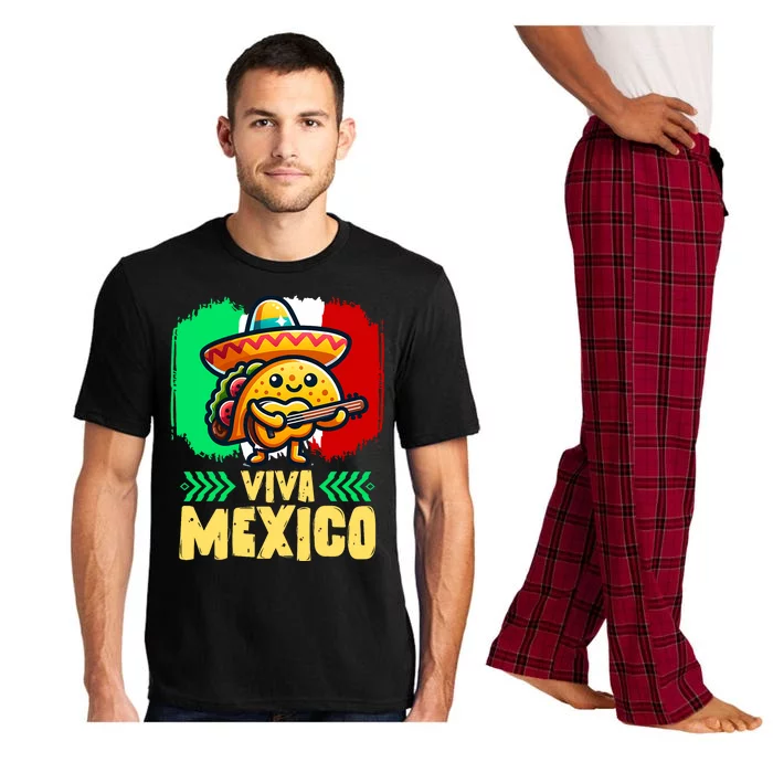 Mexican Viva Mexico Independence Day Flag Cute Taco Pajama Set