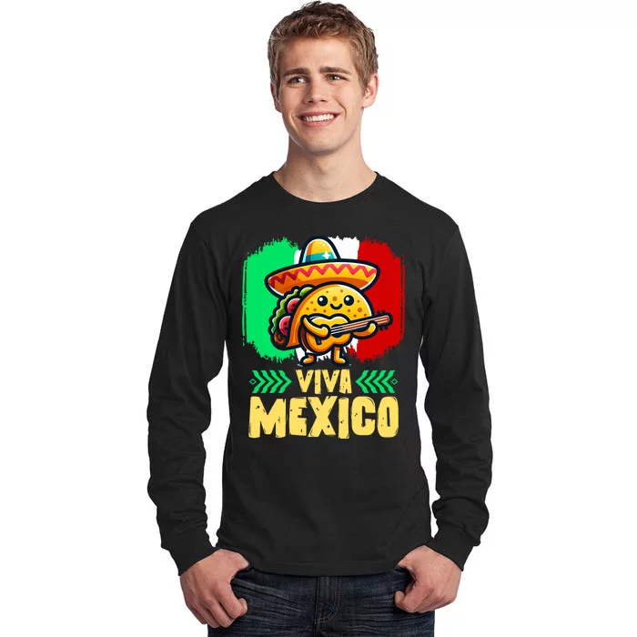 Mexican Viva Mexico Independence Day Flag Cute Taco Tall Long Sleeve T-Shirt