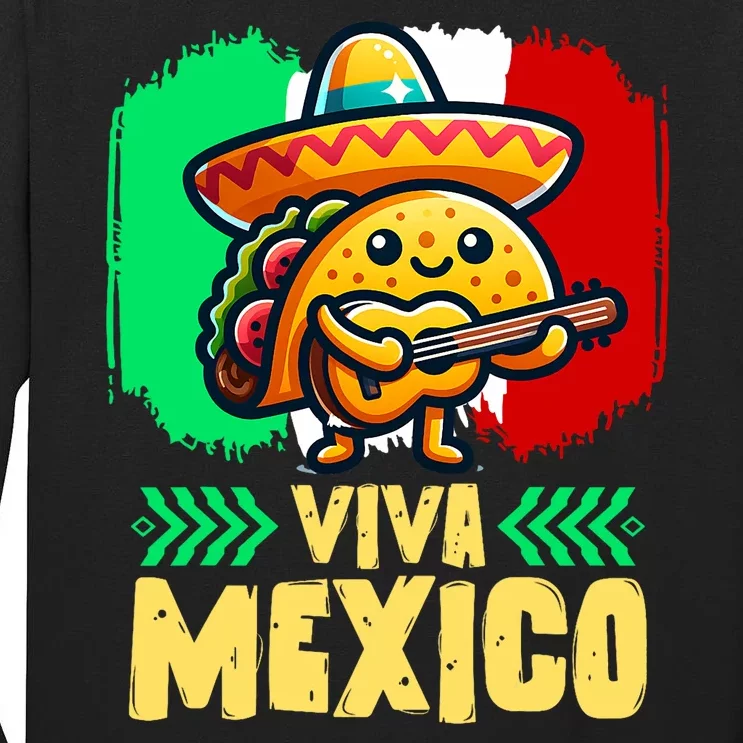 Mexican Viva Mexico Independence Day Flag Cute Taco Tall Long Sleeve T-Shirt