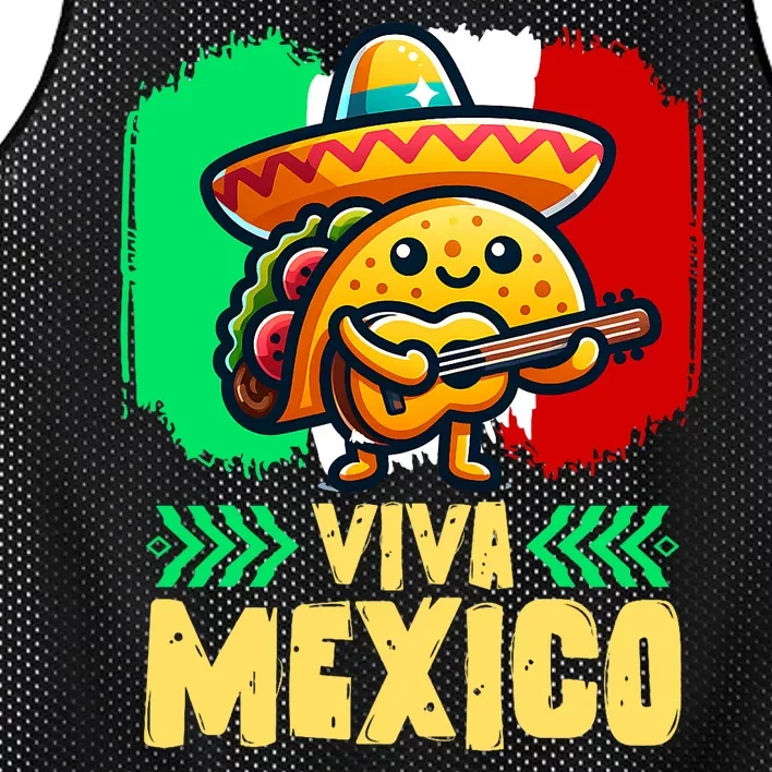 Mexican Viva Mexico Independence Day Flag Cute Taco Mesh Reversible Basketball Jersey Tank