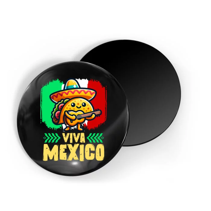 Mexican Viva Mexico Independence Day Flag Cute Taco Magnet