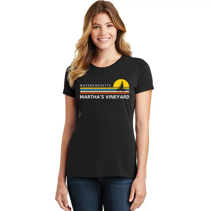 MarthaS Vineyard Massachusetts Ma Souvenirs Vintage Retro Women's T-Shirt