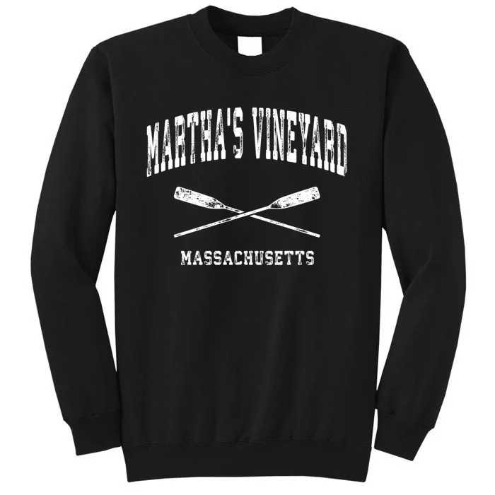 Martha's Vineyard Massachusetts Vintage Nautical Crossed Oar Gift Tall Sweatshirt