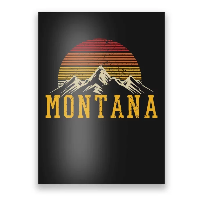 Montana Vintage Mountains Nature Hiking Outdoor Gift Poster