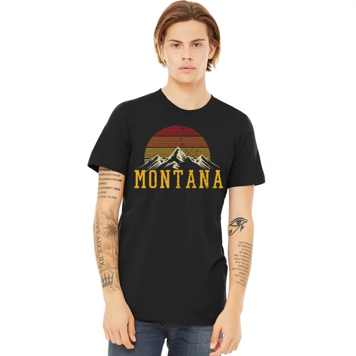 Montana Vintage Mountains Nature Hiking Outdoor Gift Premium T-Shirt