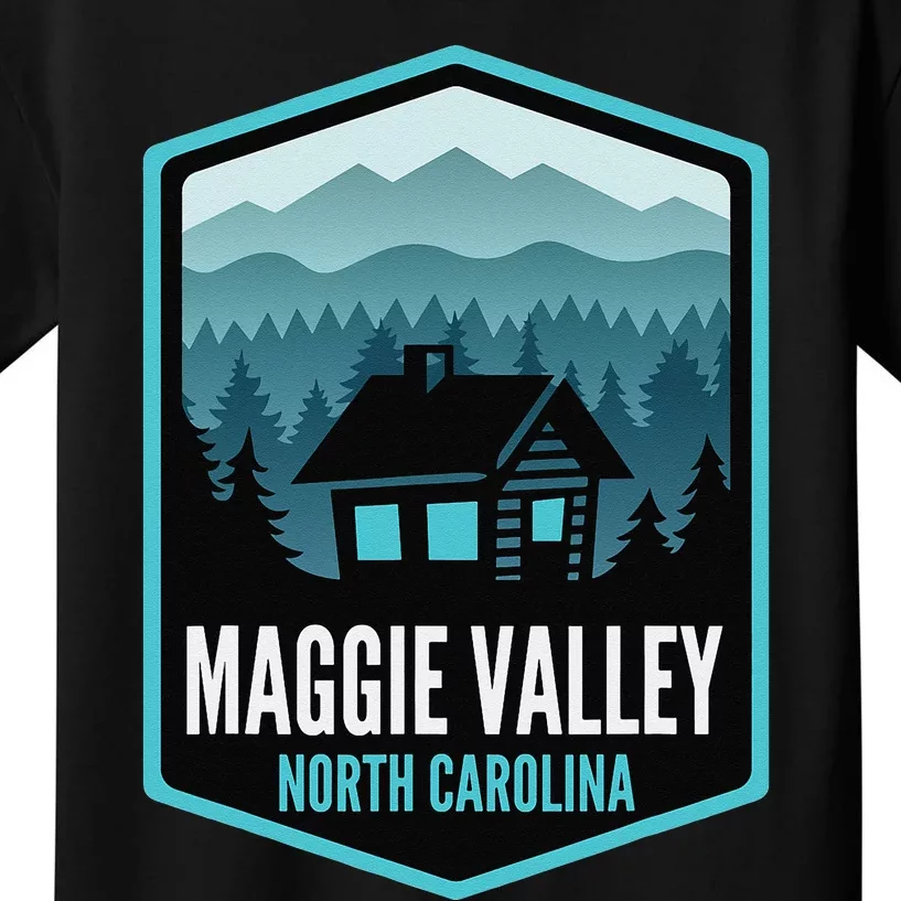 Maggie Valley North Carolina Cabin Kids T-Shirt