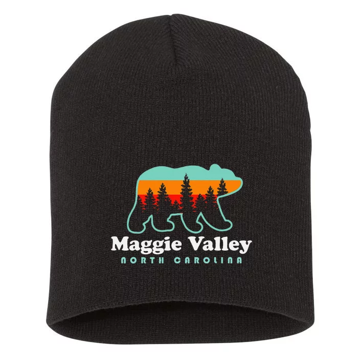 Maggie Valley North Carolina Mountain Town Vacation Short Acrylic Beanie