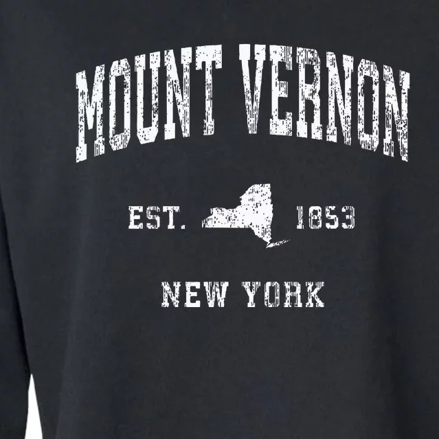 Mount Vernon New York NY Vintage Athletic Sports Cropped Pullover Crew