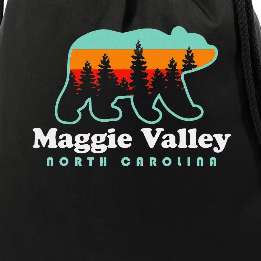 Maggie Valley North Carolina Mountain Town Vacation Drawstring Bag