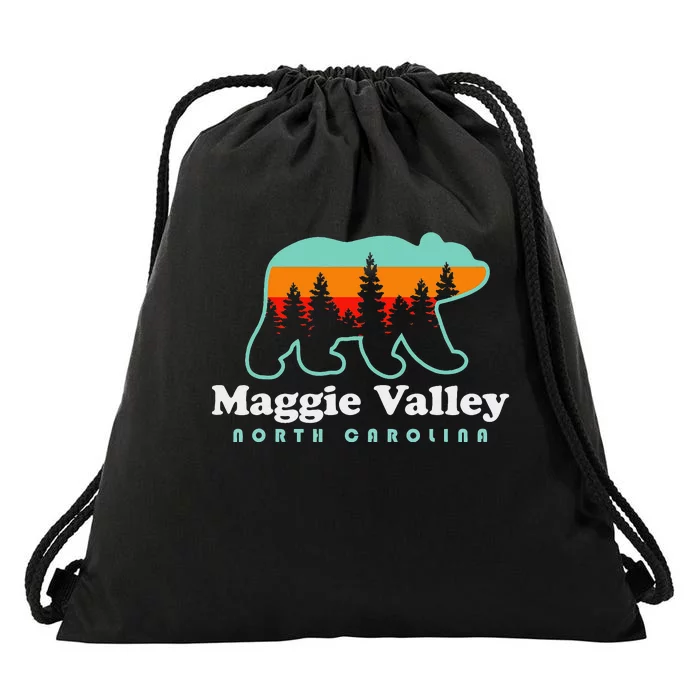 Maggie Valley North Carolina Mountain Town Vacation Drawstring Bag