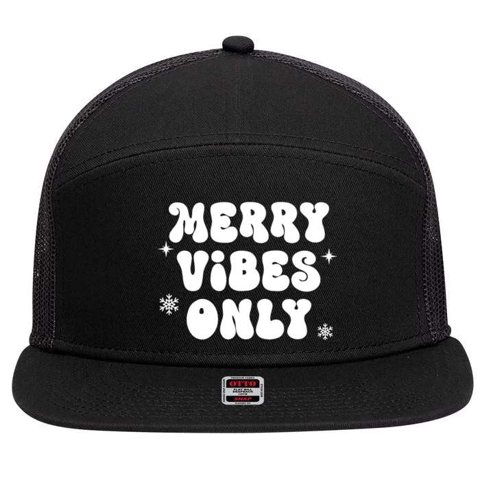 Merry Vibes Only ShirtChristmas Family PajamasMerry Vibes 7 Panel Mesh Trucker Snapback Hat