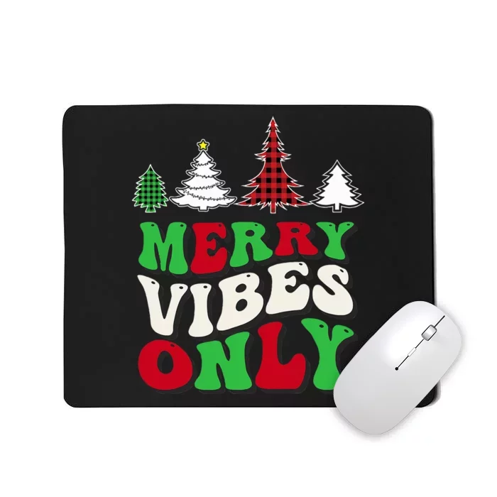 Merry Vibes Only Groovy Christmas Tree Mousepad