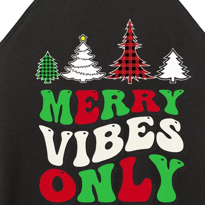 Merry Vibes Only Groovy Christmas Tree Women’s Perfect Tri Rocker Tank