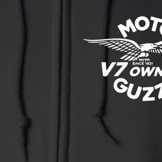 Moto V7 Owners Guzzi Full Zip Hoodie