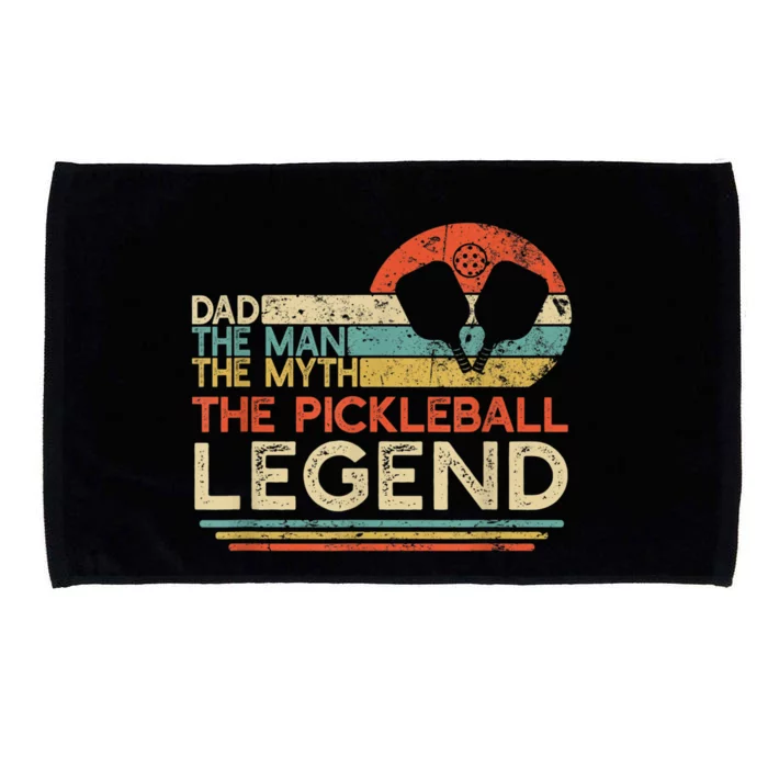 Men Vintage Pickleball Dad The Man The Myth The Legend Microfiber Hand Towel