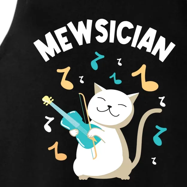 Mewsician Violin Player Cat Violinist Musician Ladies Tri-Blend Wicking Tank