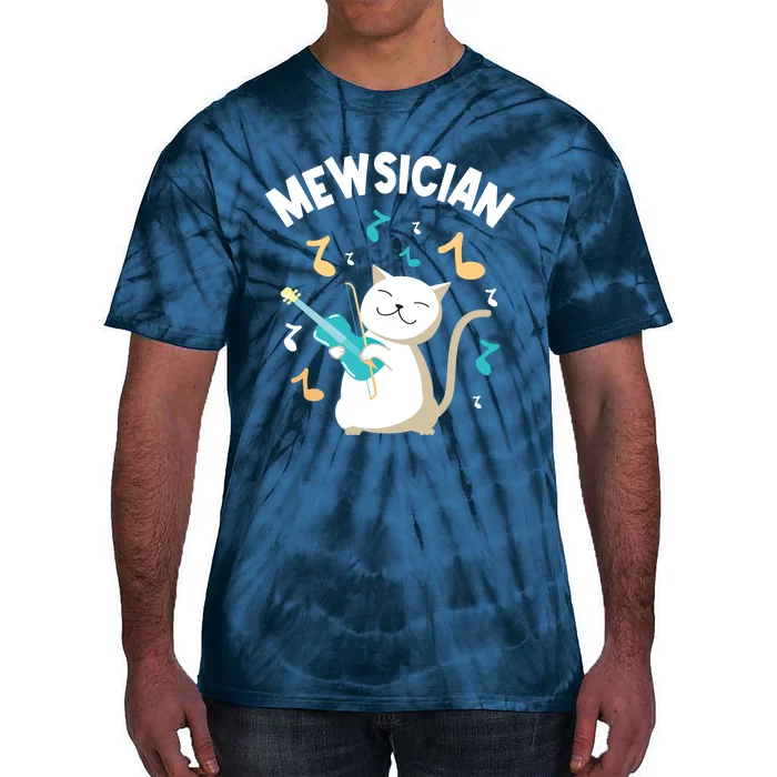 Mewsician Violin Player Cat Violinist Musician Tie-Dye T-Shirt