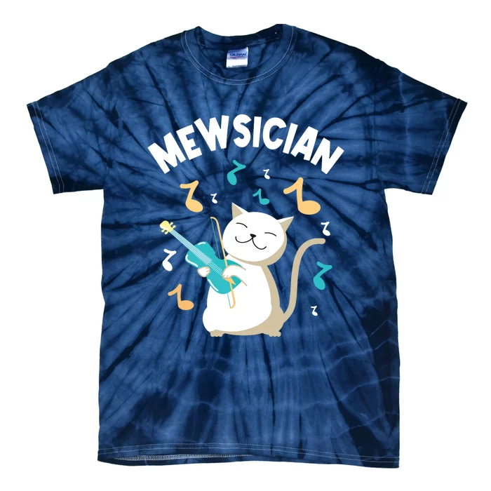 Mewsician Violin Player Cat Violinist Musician Tie-Dye T-Shirt