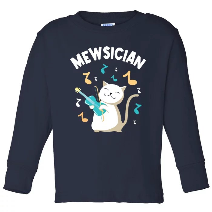 Mewsician Violin Player Cat Violinist Musician Toddler Long Sleeve Shirt