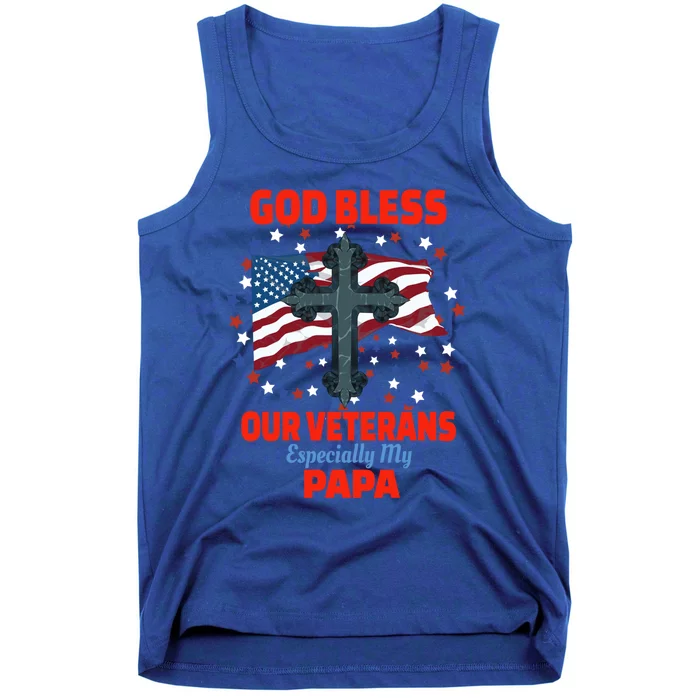 Military Veteran Papa For Proud Granddaughter Grandson Gift Tank Top