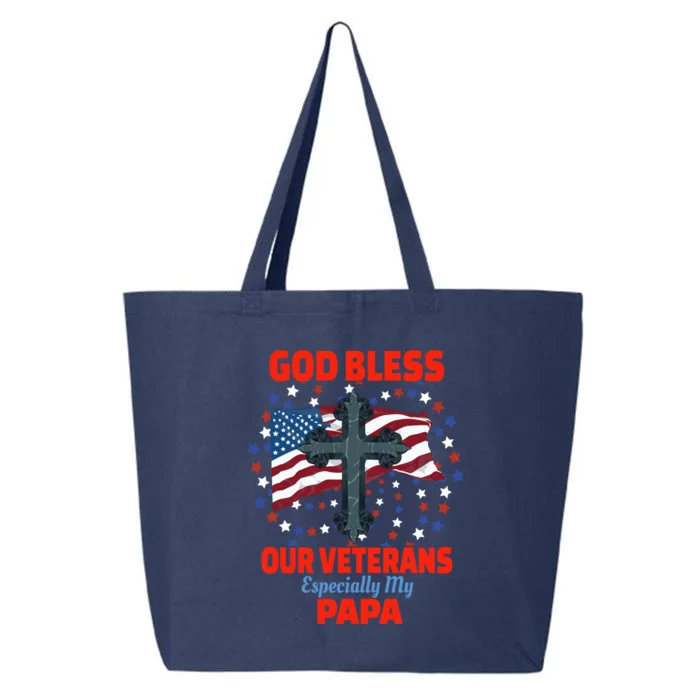 Military Veteran Papa For Proud Granddaughter Grandson Gift 25L Jumbo Tote