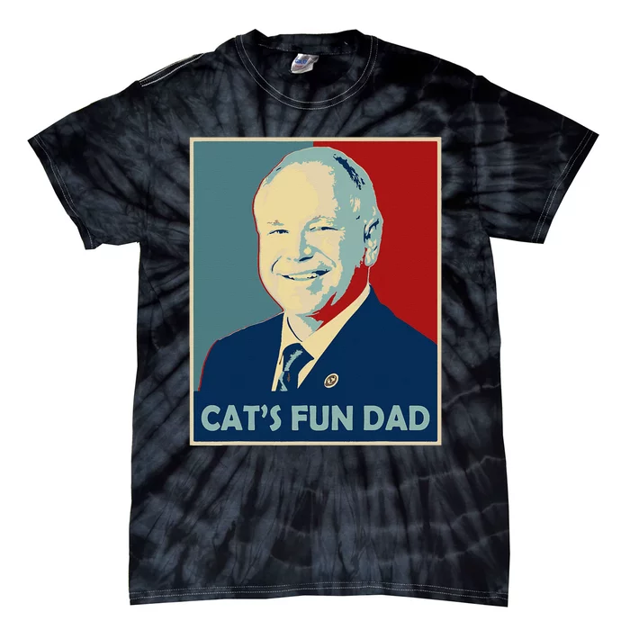 Mr Vice President Of America 2024 Tim Walz CatS Fun Dad Tie-Dye T-Shirt