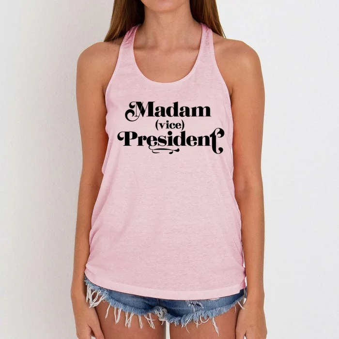 Madam Vice President Politics Empowert Role Model Gift Women's Knotted Racerback Tank