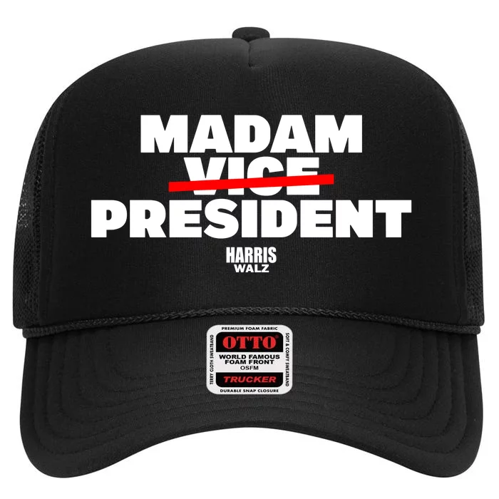 Madam Vice President Harris Walz High Crown Mesh Trucker Hat