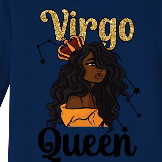 Melanin Virgo Queen Black Virgo Zodiac Sign Virgo Horoscope Gift Baby Long Sleeve Bodysuit