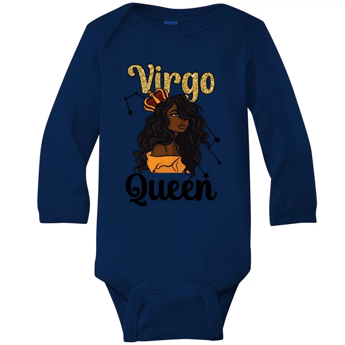 Melanin Virgo Queen Black Virgo Zodiac Sign Virgo Horoscope Gift Baby Long Sleeve Bodysuit