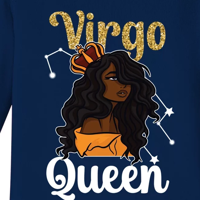 Melanin Virgo Queen Black Virgo Zodiac Sign Virgo Horoscope Cool Gift Baby Long Sleeve Bodysuit