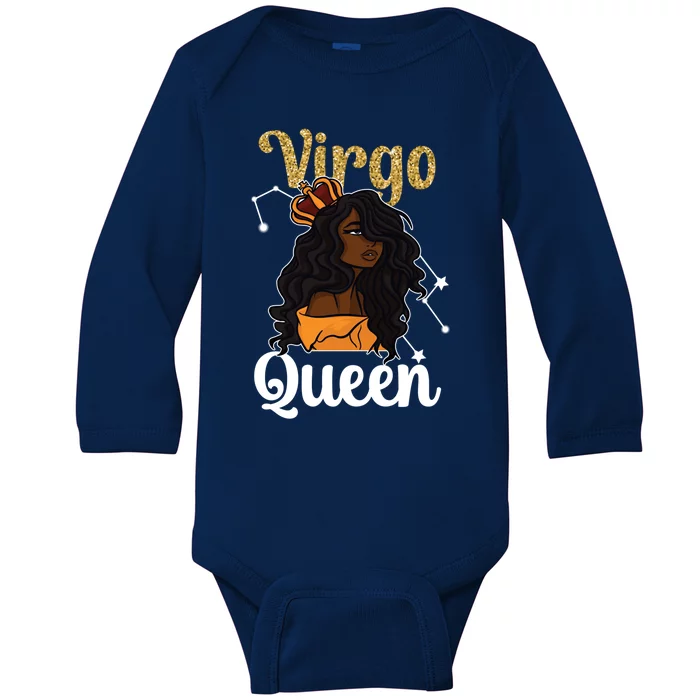 Melanin Virgo Queen Black Virgo Zodiac Sign Virgo Horoscope Cool Gift Baby Long Sleeve Bodysuit