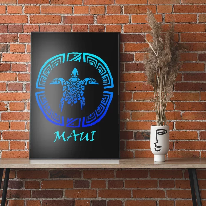 Maui Vintage Retro Tribal Sea Turtle Throwback Poster