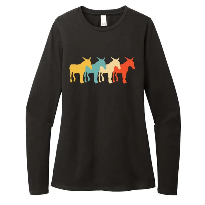 Mule Vintage Retro Donkey Horse Hybrid Lover 60s 70s Gift Womens CVC Long Sleeve Shirt