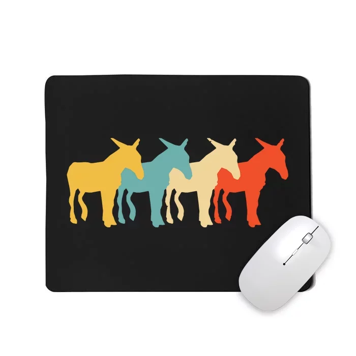 Mule Vintage Retro Donkey Horse Hybrid Lover 60s 70s Gift Mousepad