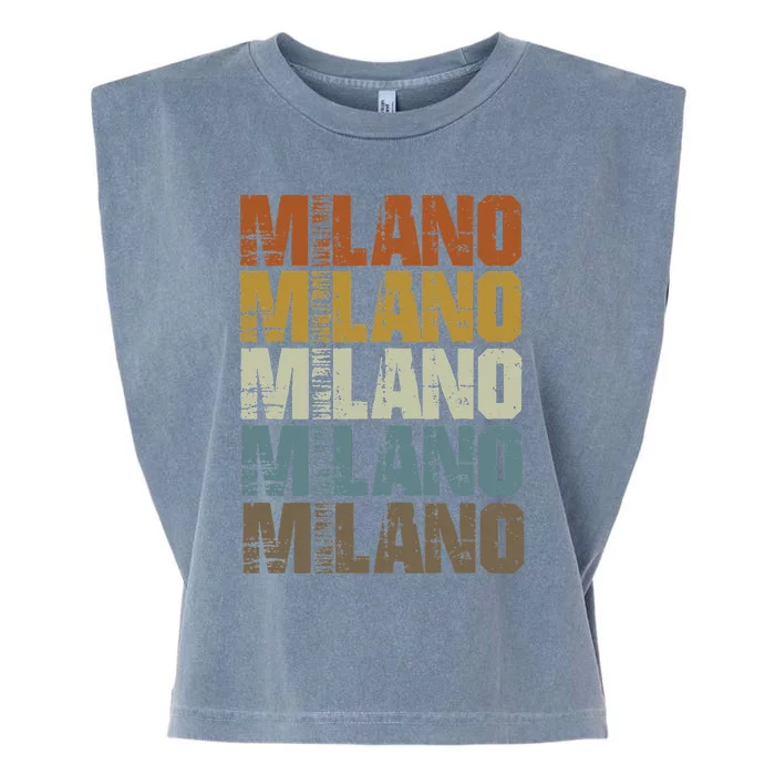 Milano Vintage Retro Souvenir Milano Milan Italy Fashion Garment-Dyed Women's Muscle Tee