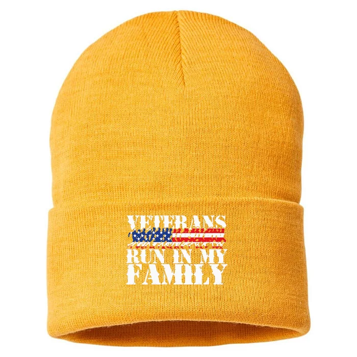 Military Veterans Run in My Family Running Sustainable Knit Beanie