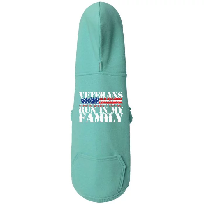 Military Veterans Run in My Family Running Doggie 3-End Fleece Hoodie