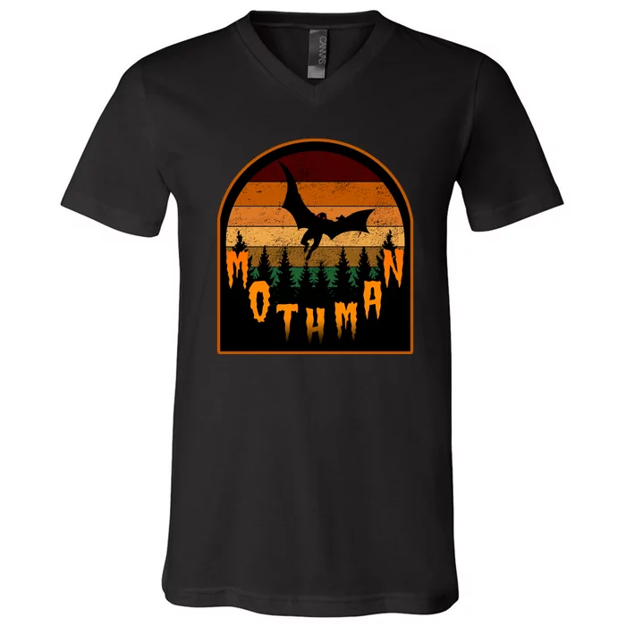 Mothman Vintage Retro V-Neck T-Shirt