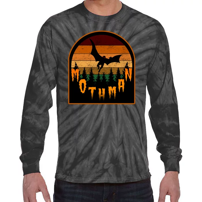 Mothman Vintage Retro Tie-Dye Long Sleeve Shirt