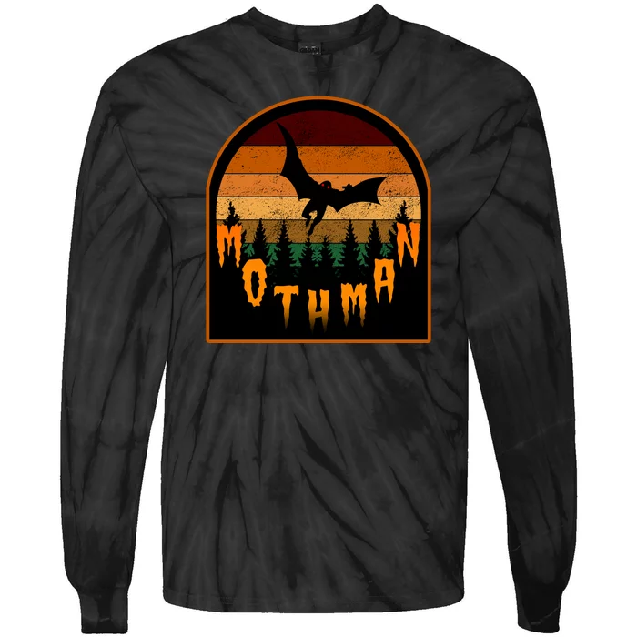 Mothman Vintage Retro Tie-Dye Long Sleeve Shirt