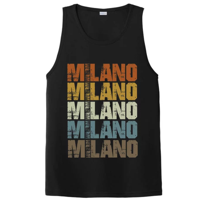 Milano Vintage Retro Souvenir Milano Milan Italy Fashion Performance Tank