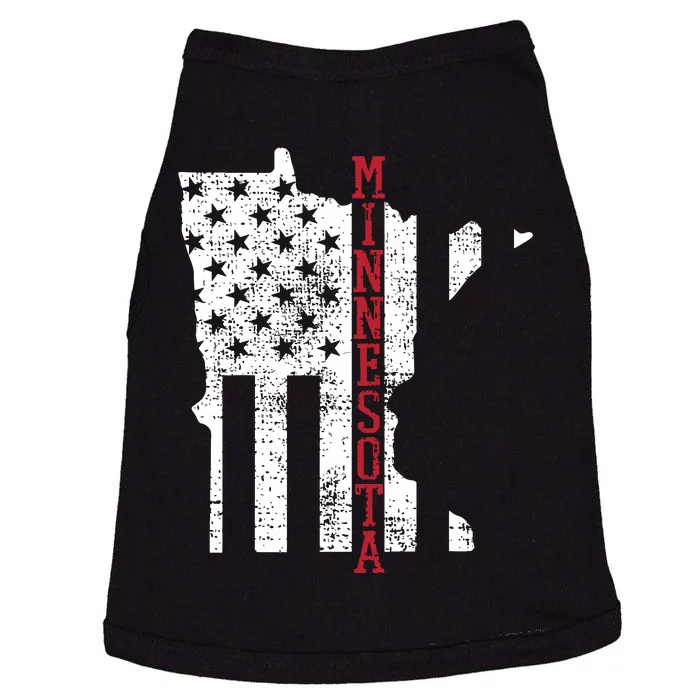 Minnesota Vintage Retro Usa Flag America Merica 4th Of July Doggie Tank