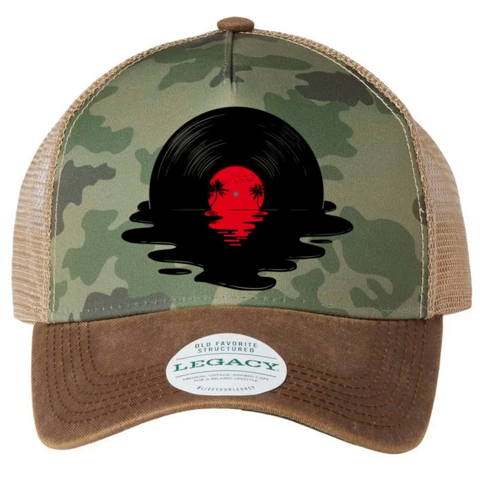 Melting Vinyl Record Sunset Legacy Tie Dye Trucker Hat